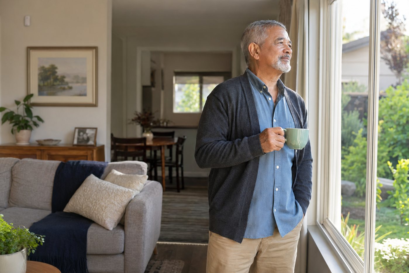 Senior enjoying independence at home